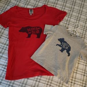 Mama bear and 2t Baby bear matching shirts